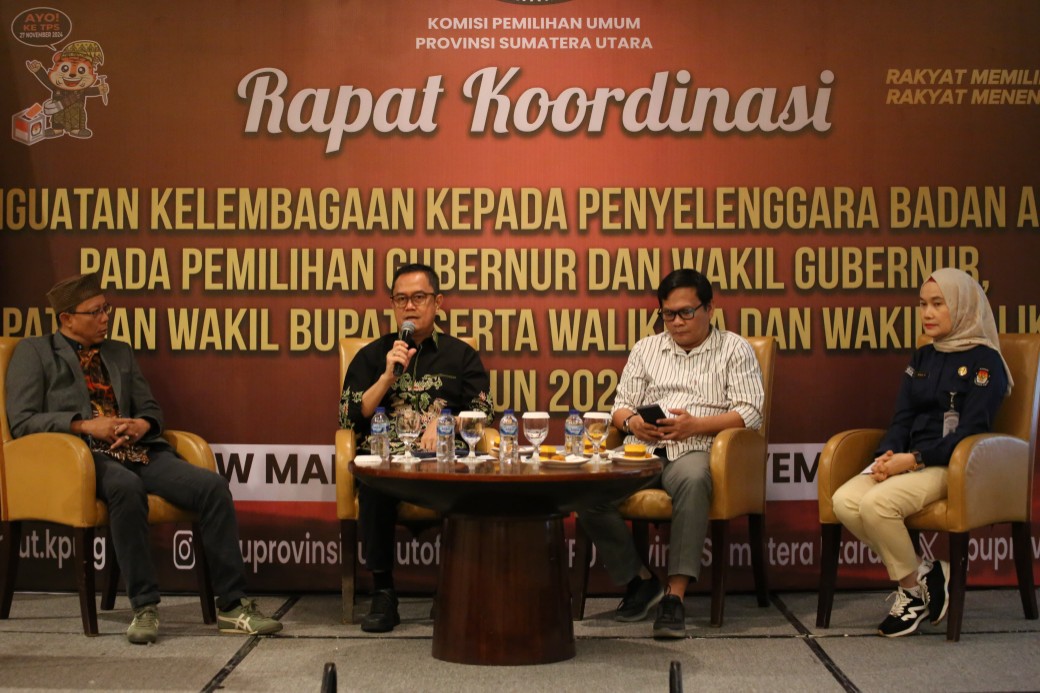 KPU Sumut Gelar Rakor Penguatan Kelembagaan Kepada Penyelenggara Badan Adhoc