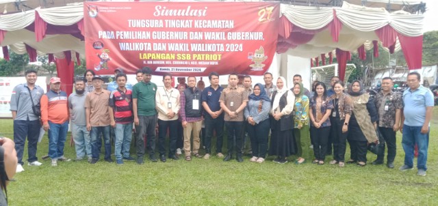 KPU Medan Gelar Simulasi Pemungutan dan Penghitungan Suara di TPS di Kecamatan Medan Polonia
