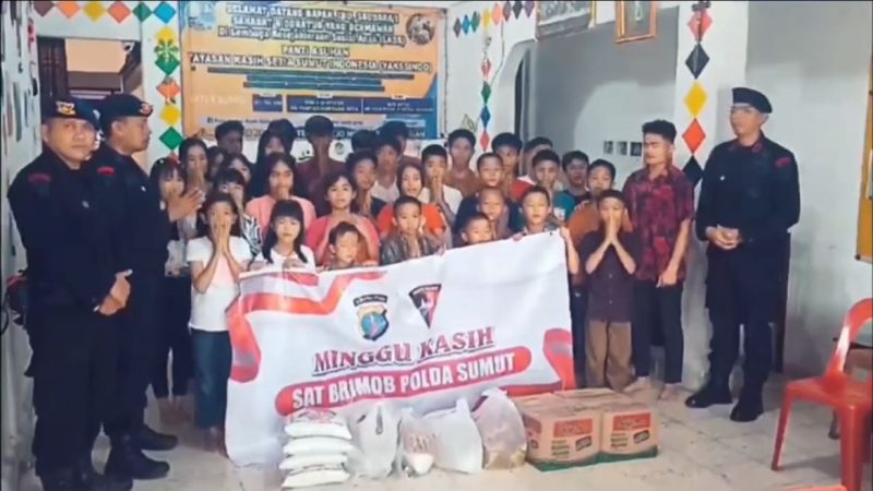 Polri Hadir dan Peduli: Satbrimob Polda Sumut Gelar Bakti Sosial di Jumat Berkah dan Minggu Kasih