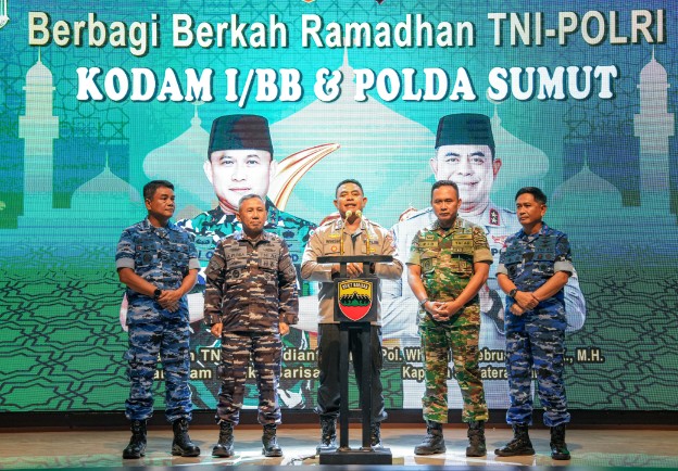 Berbagi Berkah Ramadhan, TNI-Polri Pererat Sinergi dengan Masyarakat kota Medan