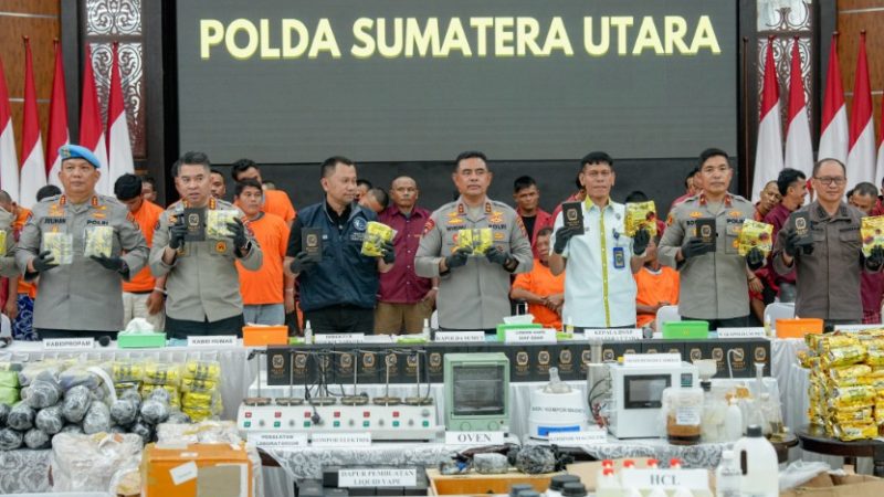 Polda Sumut Ungkap 3.078 Kasus Narkoba, Sita Lebih dari 1,6 Ton Narkoba Berbagai Jenis Sepanjang Semester I 2025