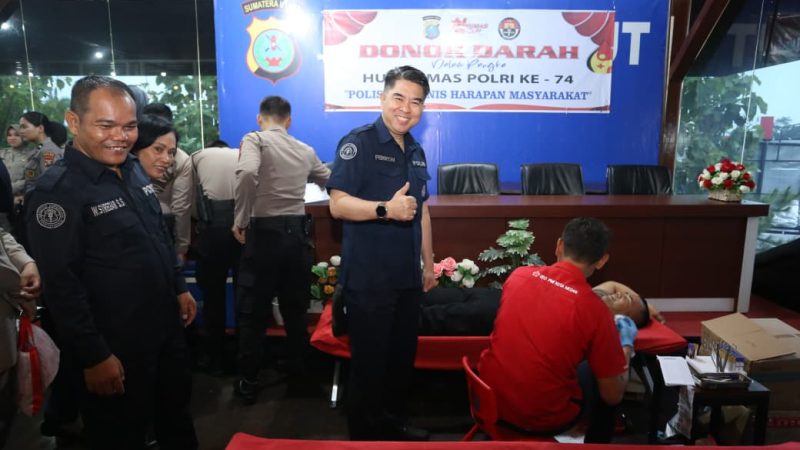 Sambut HUT ke-74, Humas Polda Sumut Gelar Donor Darah Serentak Wujud Kepedulian untuk Sesama