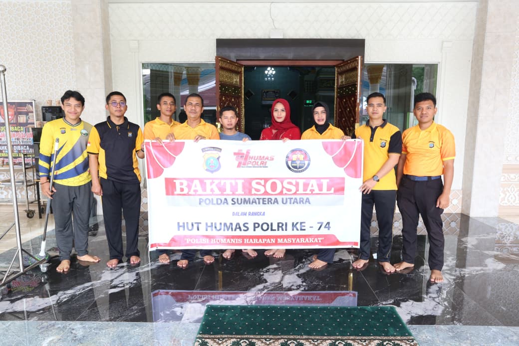 Sambut HUT Humas Polri ke-74, Bidhumas Polda Sumut Tebar Kepedulian Lewat Bakti Religi
