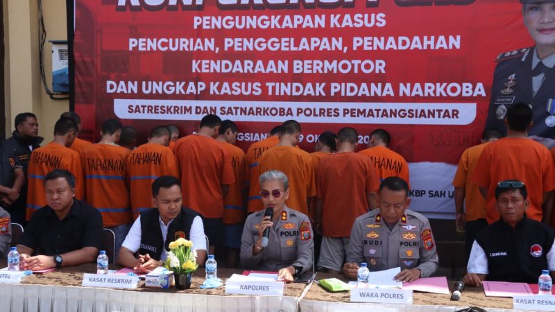 Polres Pematangsiantar Konferensi Pers Pengungkapan Kasus ,Pencurian,Penggelapan,Penadahan Ranmor dan Peredaran Narkoba