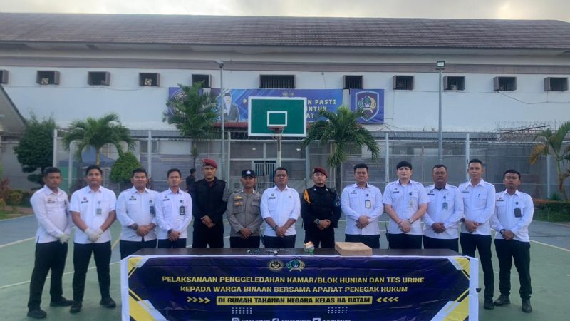 Cegah Peredaran Barang Terlarang,Rutan Batam Laksanakan Razia Gabungan Bersama APH