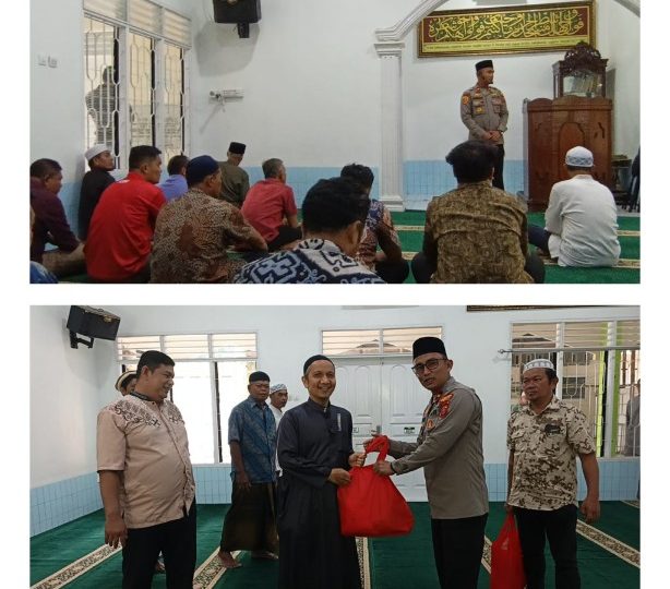 Kapolsek Medan Baru Sholat Jumat dan Himbau Kamtibmas ke Jemaah Masjid Baitussalih