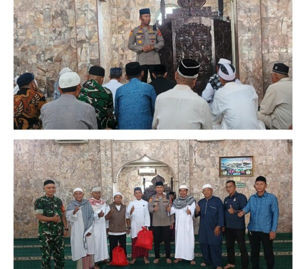 Kapolsek Medan Baru Silaturahmi dan Berikan Himbauan Kamtibmas kepada Jemaah Masjid Qiblatin