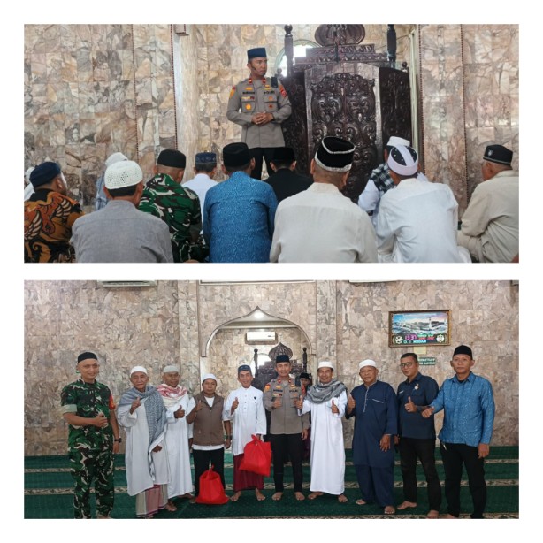 Kapolsek Medan Baru Silaturahmi dan Berikan Himbauan Kamtibmas kepada Jemaah Masjid Qiblatin