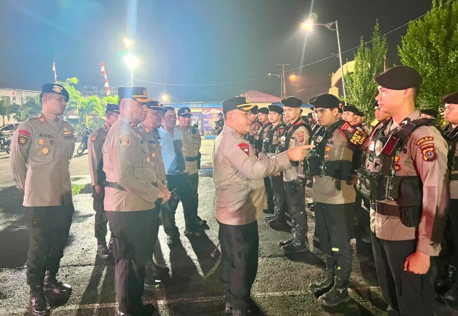 Kapolres Pelabuhan Belawan Pimpin Apel Patroli KRYD Skala Besar Antisipasi 3C