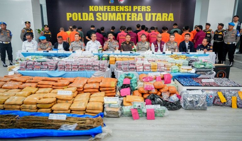 Polda Sumut Ungkap 3.865 Kasus Narkoba dalam Enam Bulan, Sita 5,3 Ton Barang Bukti