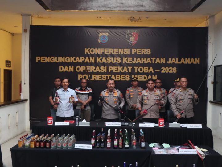 Polrestabes Medan Ungkap 716 Kasus Kejahatan Jalanan dan Hasil Operasi Pekat Toba 2026, 906 Tersangka Diamankan
