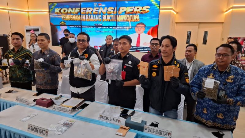 Lapas Batam Hadiri Pemusnahan Barang Bukti Narkotika di Polresta Barelang