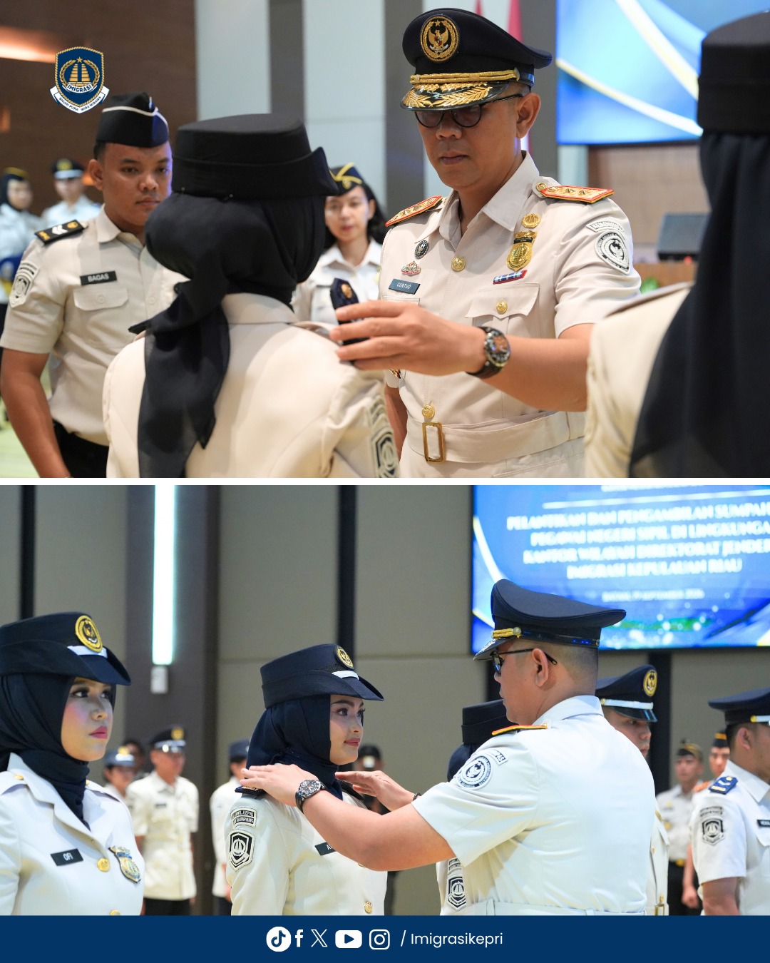 Kantor Wilayah Direktorat Jenderal Imigrasi Kepulauan Riau Laksanakan Pelantikan dan Pengambilan Sumpah Janji 205 ASN