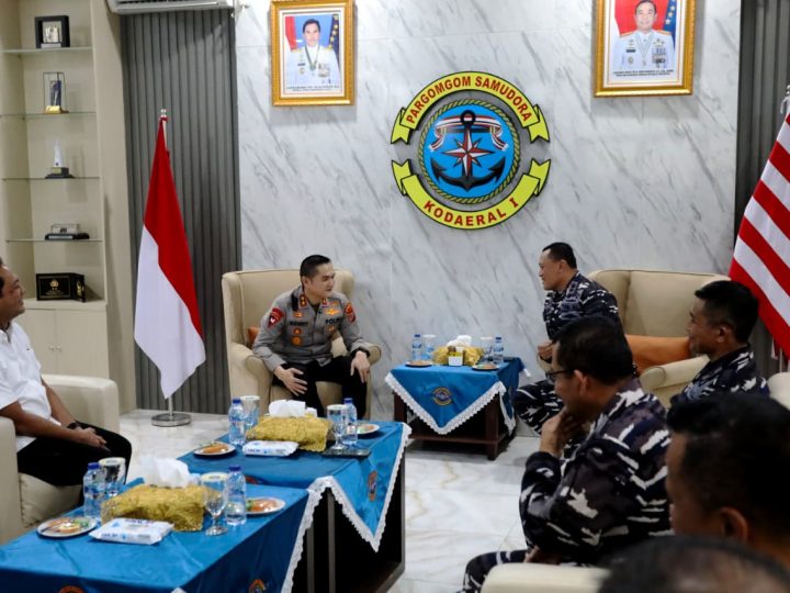 Kapolda Sumut Sambangi Kodaeral I Belawan, Kolaborasi Jaga Kondusifitas Wilayah